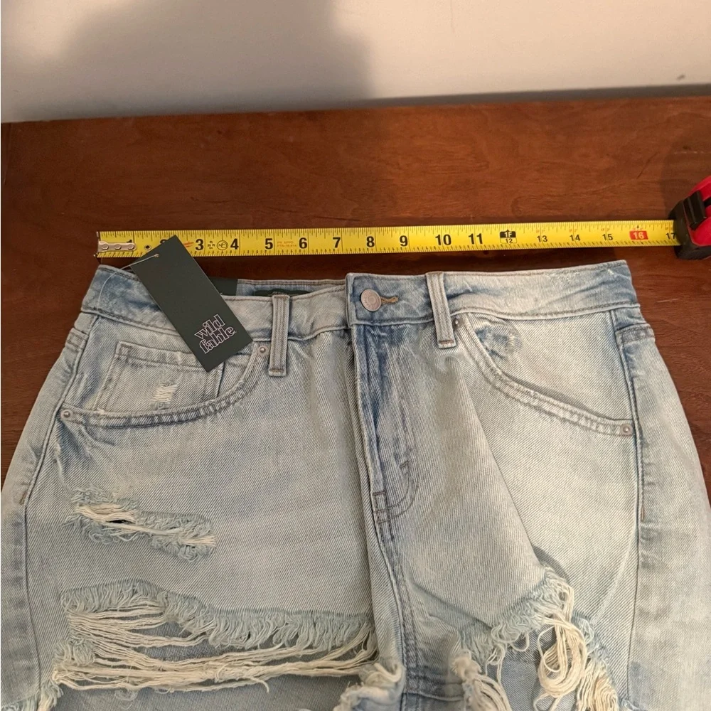 Wild Fable Women's Light Blue Distressed Denim Shorts - Picture 7 of 7